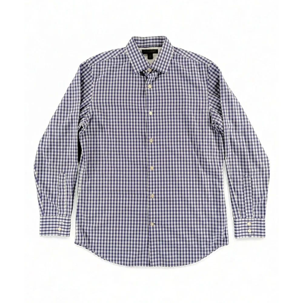 Banana Republic Slim Fit Gingham Shirt Preppy Minimalist Button Down Dress M